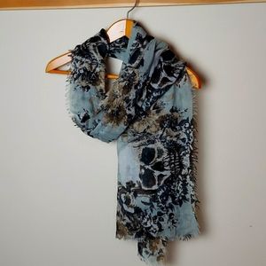 Women's Light Teal Skull Scarf